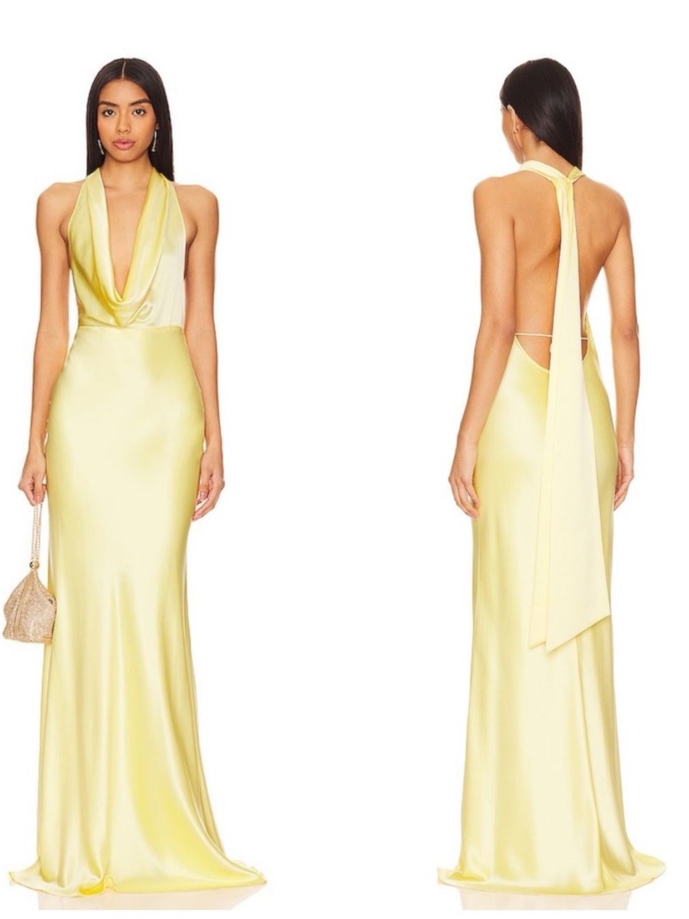 SAU LEE Pearl Gown in Popcorn Yellow